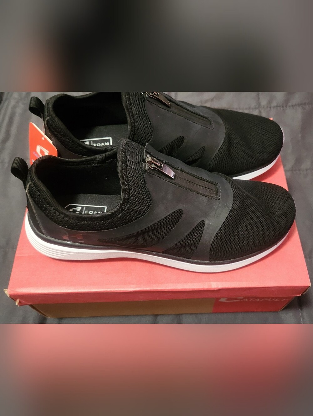 Women's Slip-On Memory Foam Casual Sneakers - Black